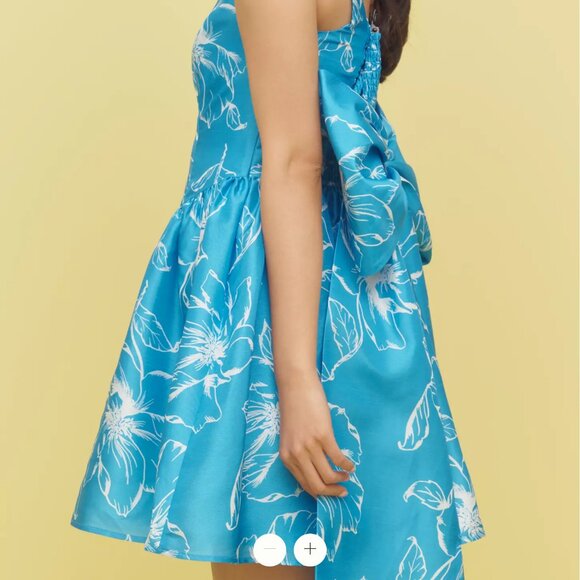 Anthro x Hutch Sleeveless Back-Bow Basque-Waist Mini Dress NWT - Picture 3 of 5